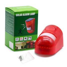 Solar Power Sound Alarm Strobe Light Flashing 6 LED Light Motion Sensor Security Alarm 110dB Loud Siren for Home Villa Farm Hacienda Apartment Outdoor Yard (Day & Night Mode)