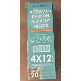 Air Vent Carbon Activated Air Vent Filters 4x12 - 2 Packs (40 Pieces) Dust/ Dirt Control