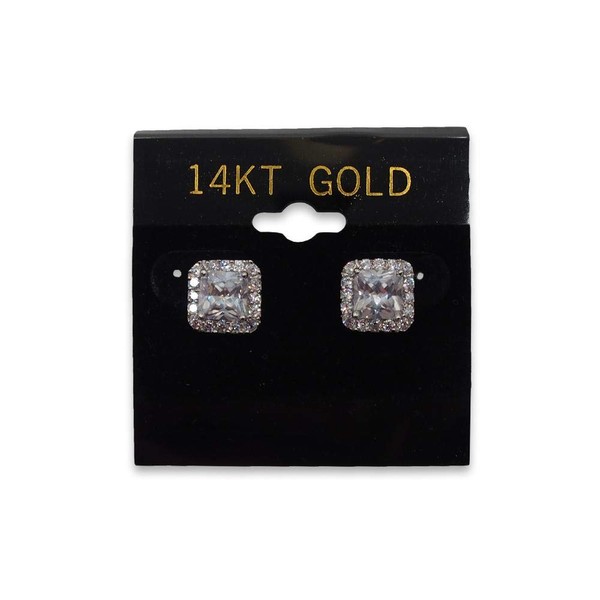 CuteBox 14KT Gold Imprinted Black 1.5" x 1.5" Hanging Earring