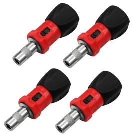 TopHomer 4PCS Ratcheting Multi-bit Screwdriver, Short Screw Drivers with Magnetic, Quick-load Mechanism, HSS Small Screwdriver with Non-slip Handle