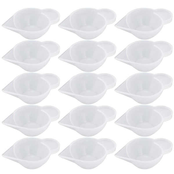 15 PCS Silicone Mold Cup Dispenser,Epoxy Resin Mold Mini Measuring