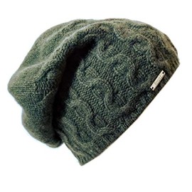 Frost Hats Cashmere Slouchy Winter Hat for Women Soft Warm Cable Knit Beanie Ladies Wool Cap CSH-735 (Army Green)