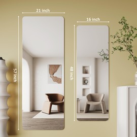 AUYHM Mirror Full Length 21x57,Nano Glass Frameless Mirror Full Body,Mirrors Full Length Wall Mounted for Bedroom,Full Body Mirrors