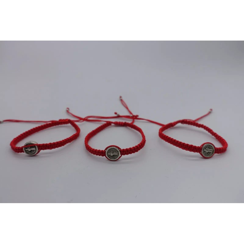 Evil Eye x12 red string kabbalah St Benito medal macrame