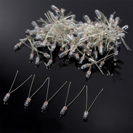 100pcs 3mm Clear Miniature 12V 60mA Grain of Wheat Bulbs Warm White for Model Train Layout or Architectural Project MP02W