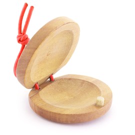 TIGER CAS14-NT Wooden Castanets - Finger Clackers Clappers - Two pairs (4 shells)
