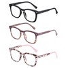 JM 3 Pack Reading Glasses for Women Men Blue Light