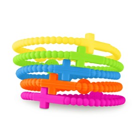 Ryan & Rose Jesus Bracelets - Cross Silicone Bracelet (Neon, Medium)