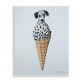 Stupell Industries Dalmation Dog Ice Cream Scoop Waffle Cone,Design by Coco de Paris