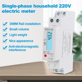 Jadeshay Power Meter, 1P 220V Single Phase Electricity Meter 5(32) A LCD Digital Electricity Usage Monitor with Backlight
