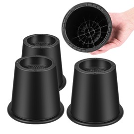Uping Set of 4 furniture raisers, bed raisers, furniture raisers, table raisers, elephant feet, bed risers (10 cm height, black)
