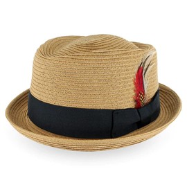 Hats in the Belfry Summer Straw Brad Jazz Small, Tea