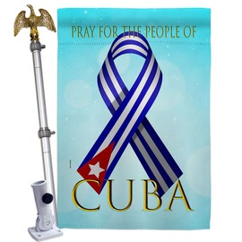 USA Decoration Pray for Cuba House Flag Eagle Set Support Cause BLM Anti Racism Justice Revolution Movement Equality Social Decoration Banner Small Garden Yard Gift Double-Sided, Made in USA