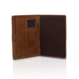 Leather Business Portfolio Business Personal Organiser Folder Full Grain Leather padfolio by KomalC (Light Tan)