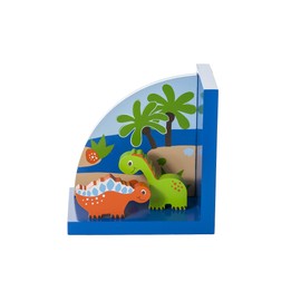 Kinder Buchstützen Blau Dinosaurier aus Holz für Jungen Kinderzimmer
