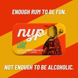 NYP Sugar Free Cuba Libre Lime Chewing Gum, Aspartame Free & Alcohol Free Cocktail Filled Rum Gum Tin, Vegan, 63 Pieces (3 Tins)