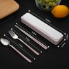DEVICO Travel Utensils, 18/8 Stainless Steel 4pcs Cutlery Set Portable