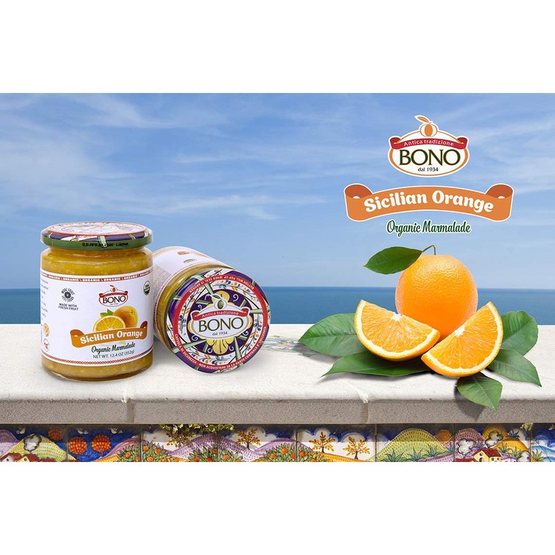BONO Sicilian Orange Organic Marmalade, 3 pack