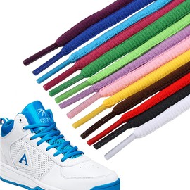Bkrdty Round Shoelaces 20 Pairs Coloured Shoelaces 0.5 cm 1 m Tear-Resistant Round Laces for Sports Shoes Boots Trainers Trekking Shoes and Work Shoes, multicoloured