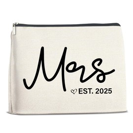 Nurawo Wedding Bridal Shower Gifts for Bride to Be 2025 Future Mrs Makeup Bag Cosmetic Bags for Women, Wifey Engagement Gifts Makeup Pouch With Zipper, Bachelorette Party Accessories