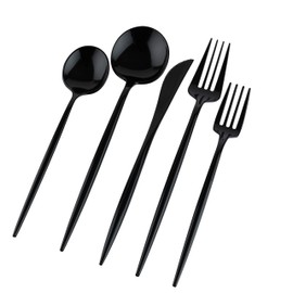 Novelty Modern Flatware Cutlery Combo Set (Black, 80)