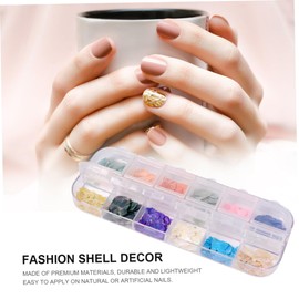 WOONEKY Nail Art Shell Pieces for Manicure Natural Abalone Patches for Creative Nail Decoration Easy Application for Women Vivid Colors Design