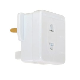 UK 2 to 3 Pin Fuse Adaptor Plug 1 Amp -240V AC For Shavers And Toothbrushes Only
