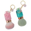 2pcs Loose Powder Brush with Keychain Transparent Handle Synthetic Shed