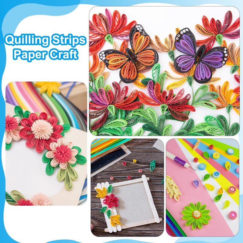 PATIKIL 390 x 7mm Rainbow Quilling Strips Paper,100 Pcs Origami