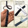 Nubarssy Self Adhesive Black Resin Rhinestone Strips Rhinestones Ribbon，4 Yards