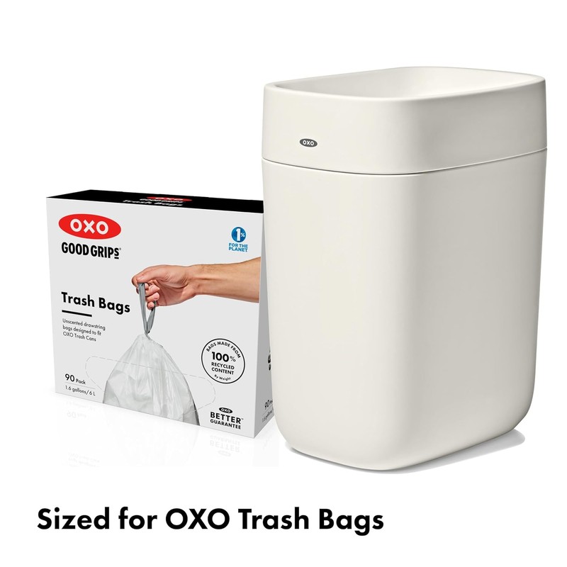 OXO Good Grips - Papelera para baño, color blanco