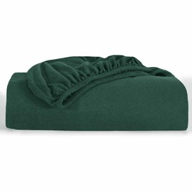 Oxford Homeware King Size Fitted Sheets – 30 Cm Deep Pocket Jersey Fitted Sheet Emerald, 100% Organic Cotton Soft Breathable Easy Care Bed Sheets – Shrinkage and Fade Resistance