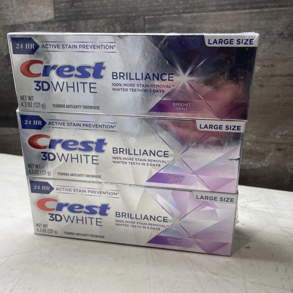 Crest 3D White Brilliance Bright Mint Teeth Whitening Toothpaste, 4.3