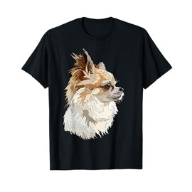 Long Haired Chihuahua Chiwawa Long Hair Mom Dad Dog Lover T-Shirt for Men Women Girls Kids