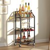 MAHANCRIS Bar Cart with Mirrored Shelf, Serving Cart for Home,
