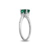 GemStar USA Sterling Silver Simulated Emerald and White Topaz Oval