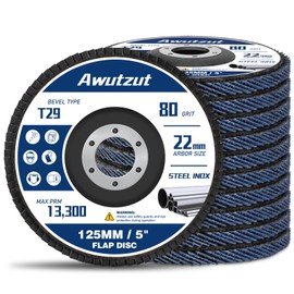 Serrated Disc 125 mm Grain 80 Slat Discs for Angle Grinder Metal Wood Pack of 10 T29 Abrasive Mop Discs