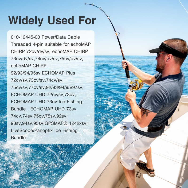 Jsvecip 010-12445-00 Power/Data Cable Threaded 4-pin 6 Feet Fits for