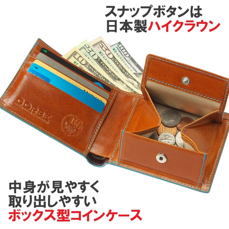 Golbe Bi-Fold Wallet Italian Leather Smart Model (Color Edge Version)