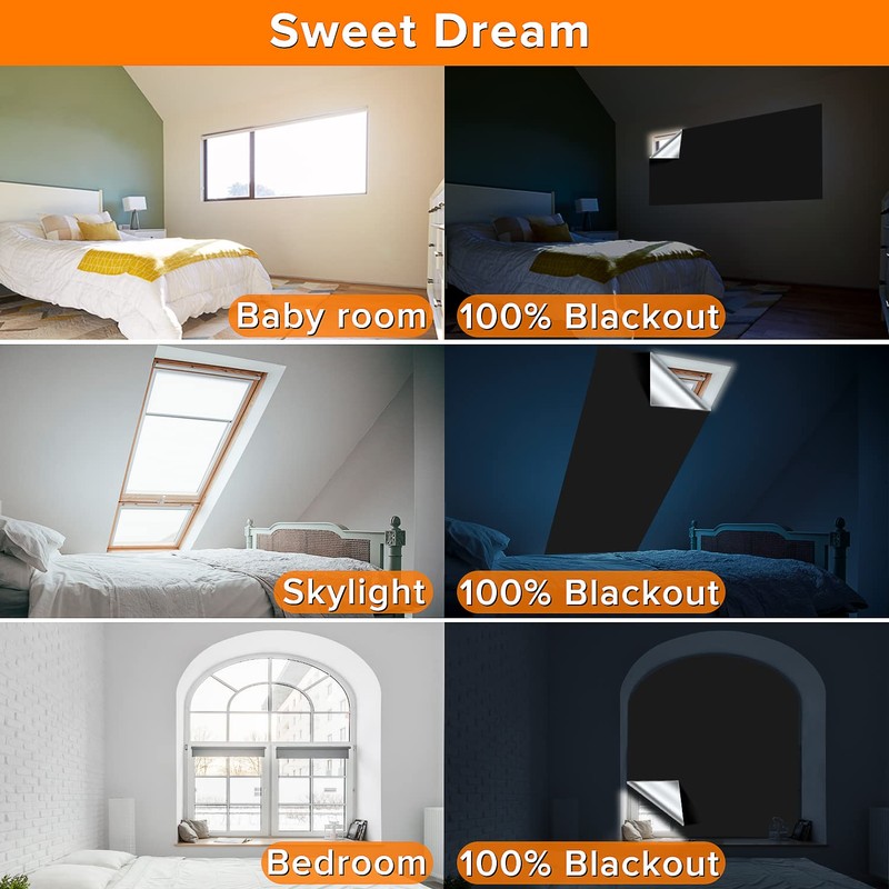 Blackout Blinds, (300 x 145CM) Portable Blackout Curtains, 100% Blackout