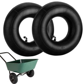 2 Pack 4.10/3.50-4" Inner Tube with TR-87 Bent Valve Stem Replacement Lawn Mower Tire Tubes Wheelbarrow Tires for Garden Tractor Carts Hand Mowers Trucks