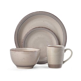 Pfaltzgraff Sadie 16-Piece Cream Dinnerware Set, Service for 4, Durable Stoneware Plates and Bowls with Classic Design, Microwave and Dishwasher Safe
