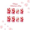 Red Heart Press on Nails Short Square Fake Nails with