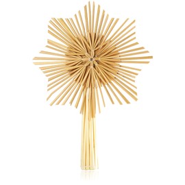 com-four® Christmas tree topper as Christmas tree decoration made of straw - straw star top for the Christmas tree - Christmas tree decoration - natural Christmas tree decoration.
