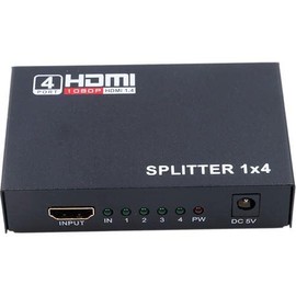 PrimeX Plus PX-5004 1080P 2K 4K UHD 4 Port HDMI Splitter (Adaptörlü)