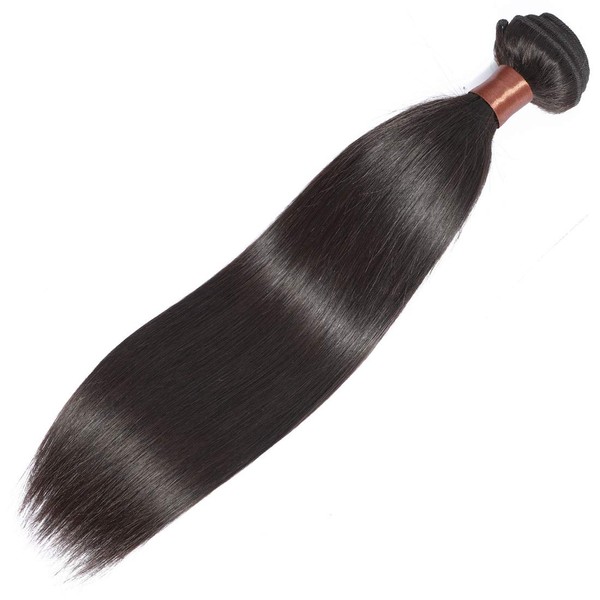 BLACKMOON HAIR Brazilian Virgin Human Hair Straight Hair Weave One Bundles Unprocessed Virgin Human Hair Extension Natural Black Color 20 Inch