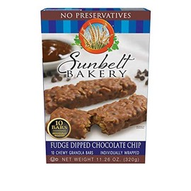 Sunbelt Bakery, Fudge Dipped Chip Chewy Granola Bars Boxes No Preservatives 50 Bars, Chocolate, 10 Count (Pack of 5)