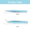 2 Pcs Stainless Steel Craft Tweezers, Precision ESD Tweezer Set,
