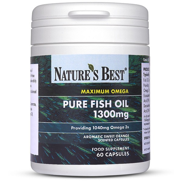 Natures Best Fish Oil 1300mg, With EPA and DHA, 120 CAPSULES IN TWO POTS