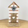 Wall Mounted Bottle Opener with Cap Catcher Vintage Beach Hut